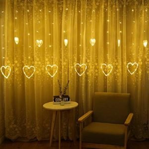 12 Heart Shape Curtain Lights