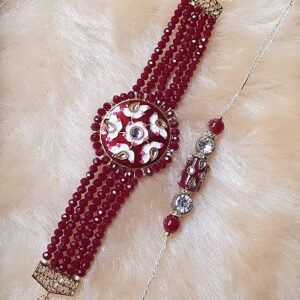 Onyx kundan Bhaiya Bhabi Rakhi Set