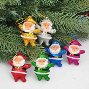 Pvc Christmas Decoration Santa Clau (4 x 4 x 6 cm, Multicolour)
