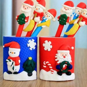 Set of 4 Santa Claus Candy PENS & Stand