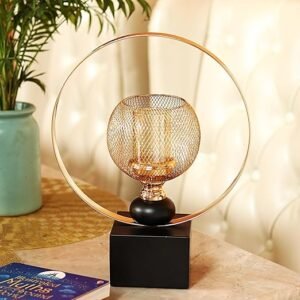 Black Gold Candle Stand Globe
